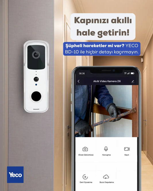 YECO BD-10 Akıllı Görüntülü Kapı Zili Kurulum ve Kullanım Rehberi