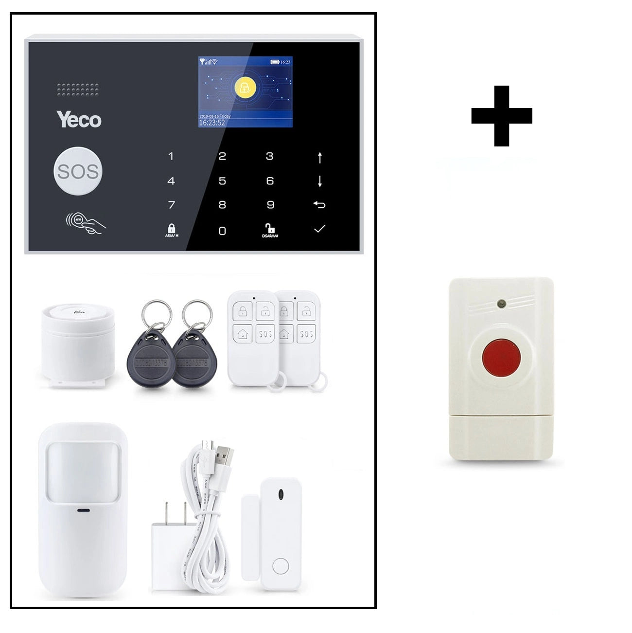 YECO SAS-10 Akıllı Alarm Sistemi, Wifi ve 4G GSM Bağlantısı, Hareket ve Kapı-Pencere Sensörü, Mobil Uyumlu
