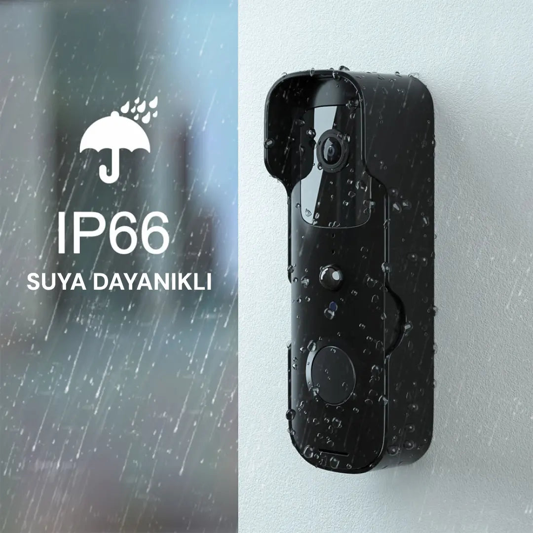 YECO BD-10 Akıllı Görüntülü Kapı Zili – Hareket Sensörlü, IP66, WiFi, Çift Yönlü Ses