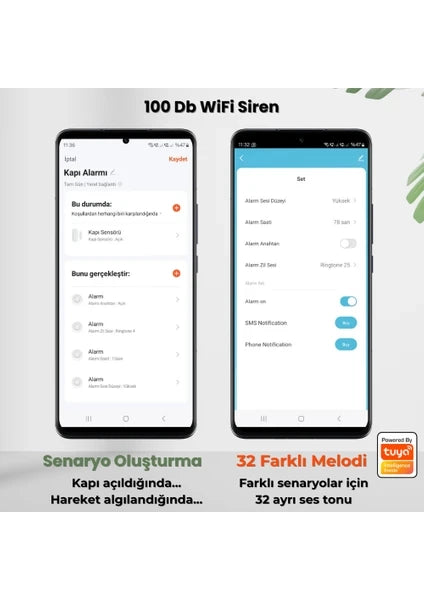 YECO Akıllı Siren Alarm Wifi 100 Db ( Tuya - Smart Life Uyumlu)