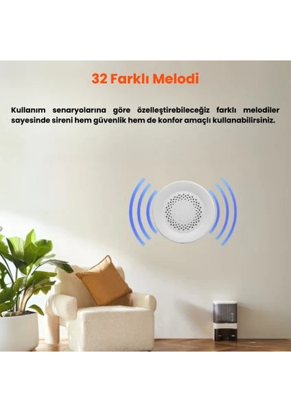 YECO Akıllı Siren Alarm Wifi 100 Db ( Tuya - Smart Life Uyumlu)
