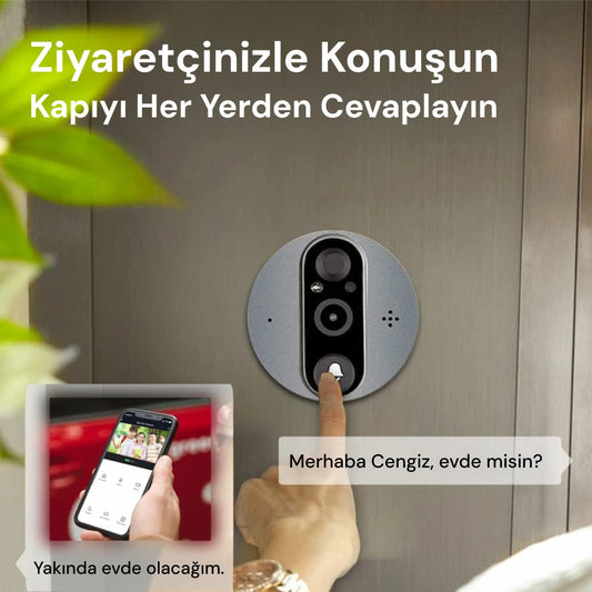 YECO PD-20 Akıllı Kapı Zili – LCD Ekranlı, Hareket Sensörlü, Mobil Uyumlu