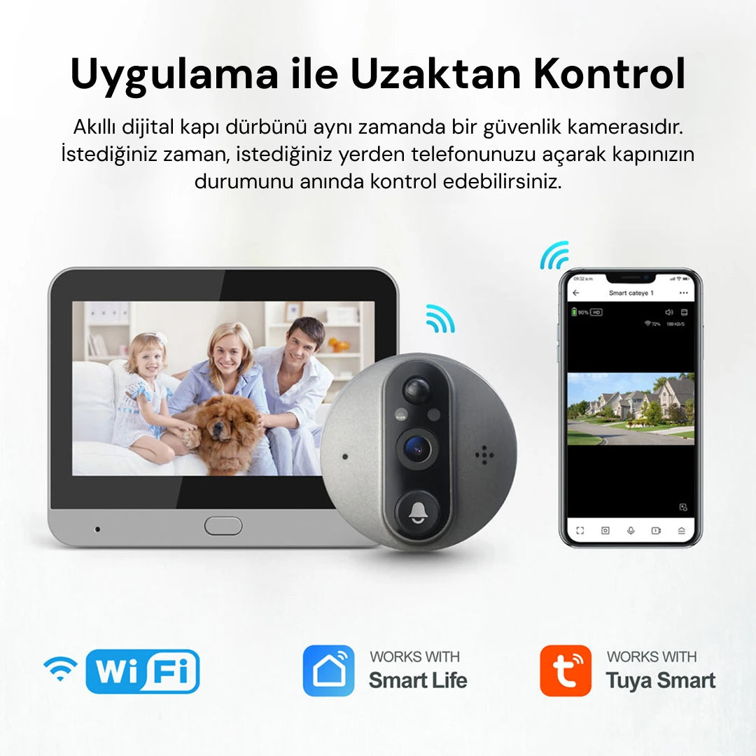 YECO PD-20 Akıllı Kapı Zili – LCD Ekranlı, Hareket Sensörlü, Mobil Uyumlu