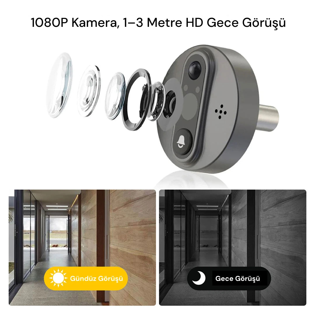 YECO PD-20 Akıllı Kapı Zili – LCD Ekranlı, Hareket Sensörlü, Mobil Uyumlu