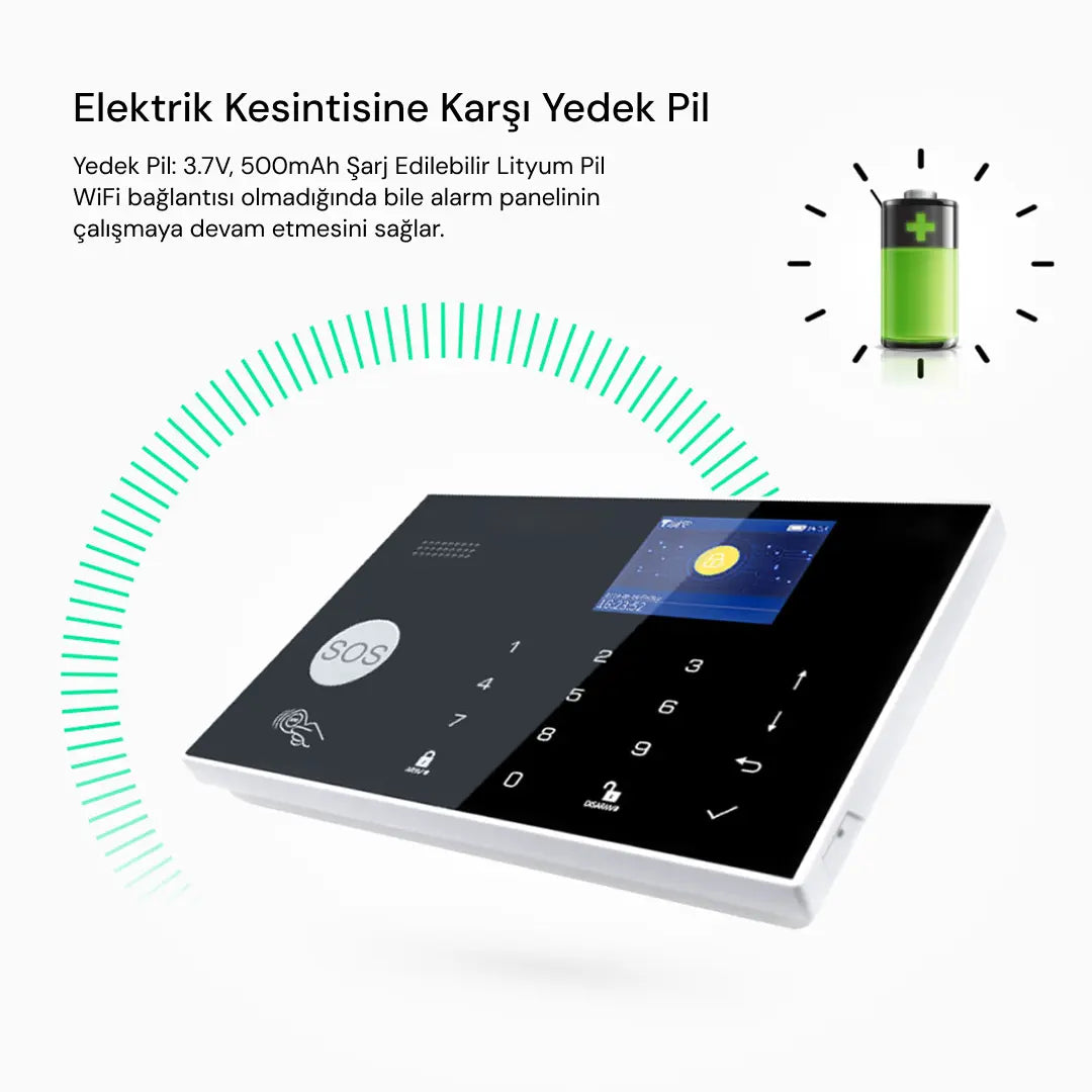 YECO SAS-10 Akıllı Alarm Sistemi, Wifi ve 4G GSM Bağlantısı, Hareket ve Kapı-Pencere Sensörü, Mobil Uyumlu