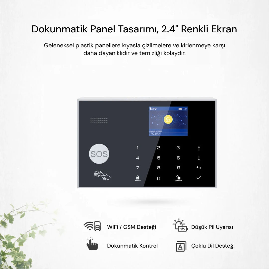 YECO SAS-10 Akıllı Alarm Sistemi, Wifi ve 4G GSM Bağlantısı, Hareket ve Kapı-Pencere Sensörü, Mobil Uyumlu