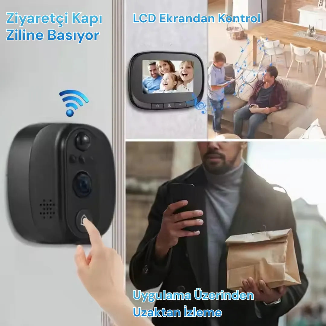 Yeco PD-10 Akıllı Görüntülü Kapı Zili – Kablosuz, Tuya Uyumlu, 1080P Güvenlik Kameralı Zil