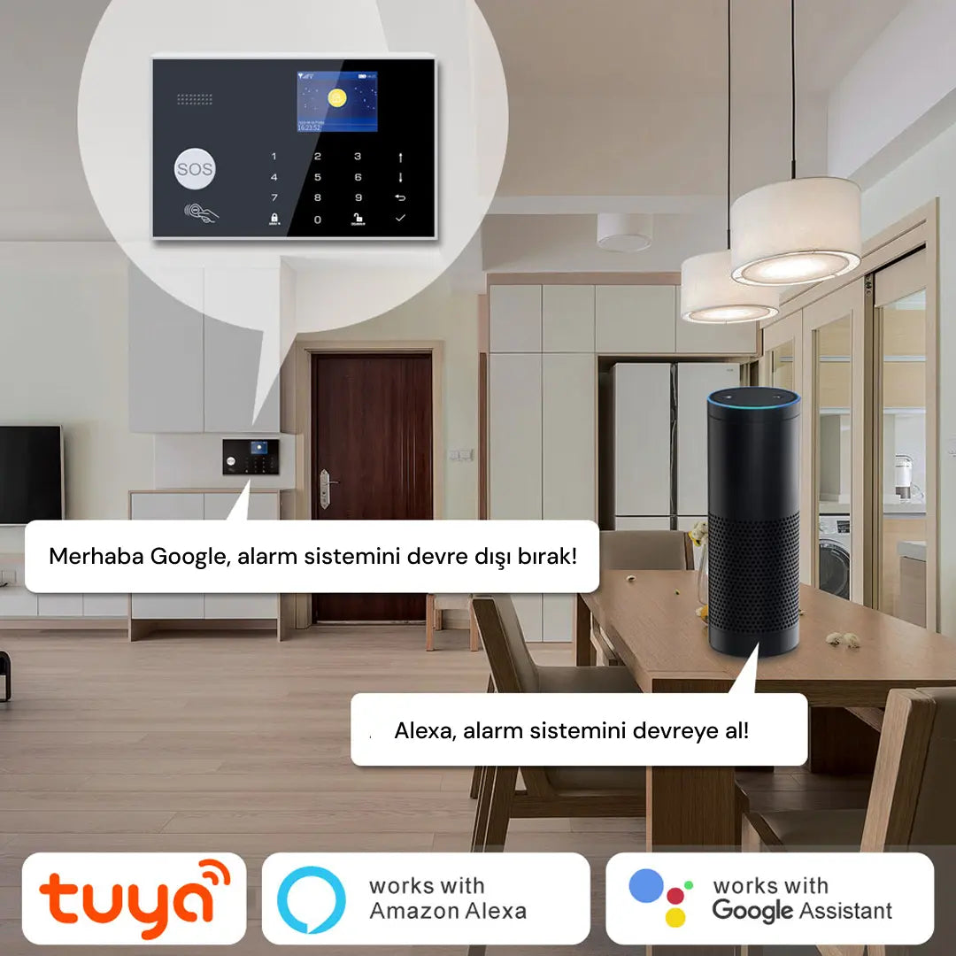 YECO SAS-10 Akıllı Alarm Sistemi, Wifi ve 4G GSM Bağlantısı, Hareket ve Kapı-Pencere Sensörü, Mobil Uyumlu