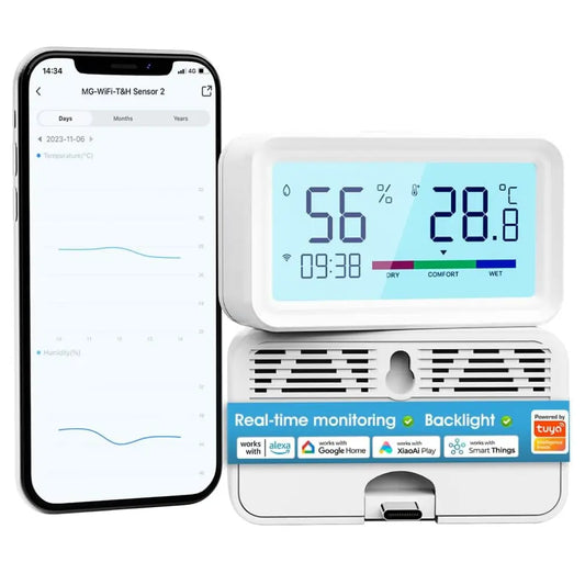 WiFi LCD Ekranlı Sıcaklık ve Nem Sensörü