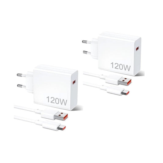Yeco 120W Maksimum Çıkışlı Type-C Hızlı Şarj Adaptörü 2’li Set – Kablolu, Beyaz