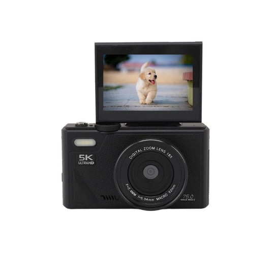 YECO 5K Dijital Kamera 75MP, 18X Zoom, Flaşlı, Retro Tasarım Vlog Kamera, MP4 Video