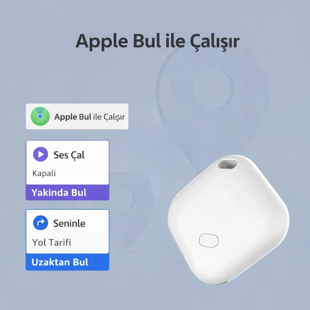 Akıllı Takip Cihazı – Apple Bul (Find My) Uyumlu Kayıp Eşya Takip Aparatı