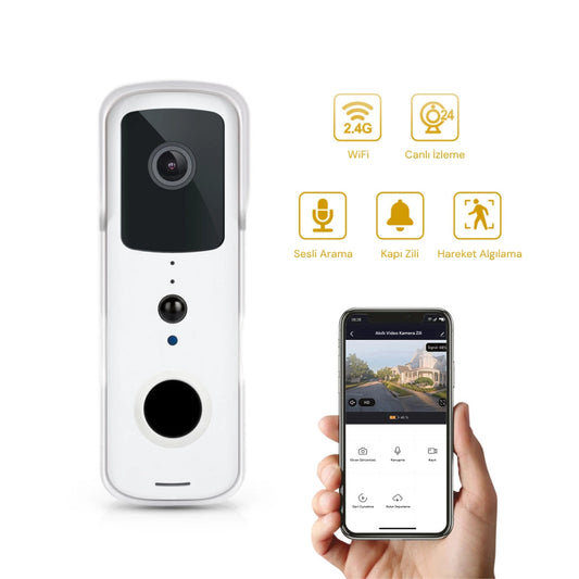 YECO BD-10 Akıllı Görüntülü Kapı Zili – Hareket Sensörlü, IP66, WiFi, Çift Yönlü Ses