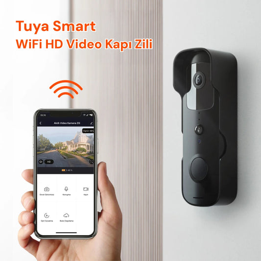 YECO BD-10 Akıllı Görüntülü Kapı Zili – Hareket Sensörlü, IP66, WiFi, Çift Yönlü Ses