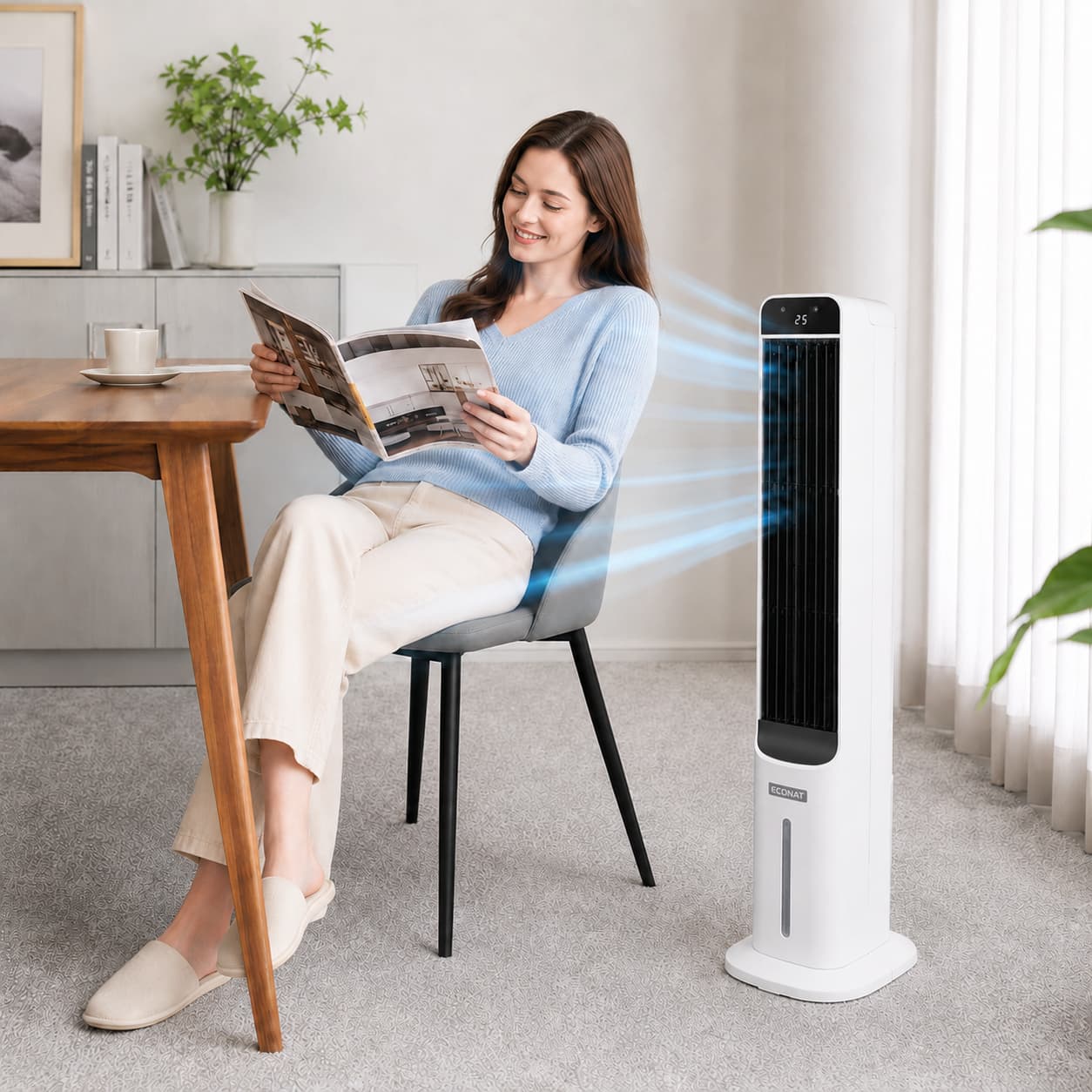 Econat EC5 5L Sulu Soğutucu, Kumandalı, 80W, 3 Hız Kademeli Hava Soğutucu