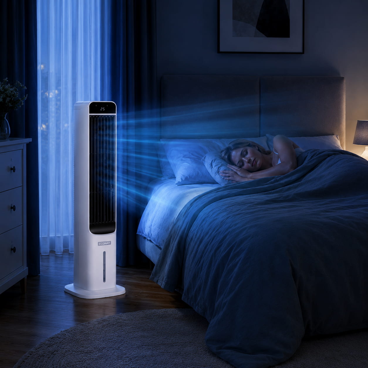 Econat EC5 5L Sulu Soğutucu, Kumandalı, 80W, 3 Hız Kademeli Hava Soğutucu