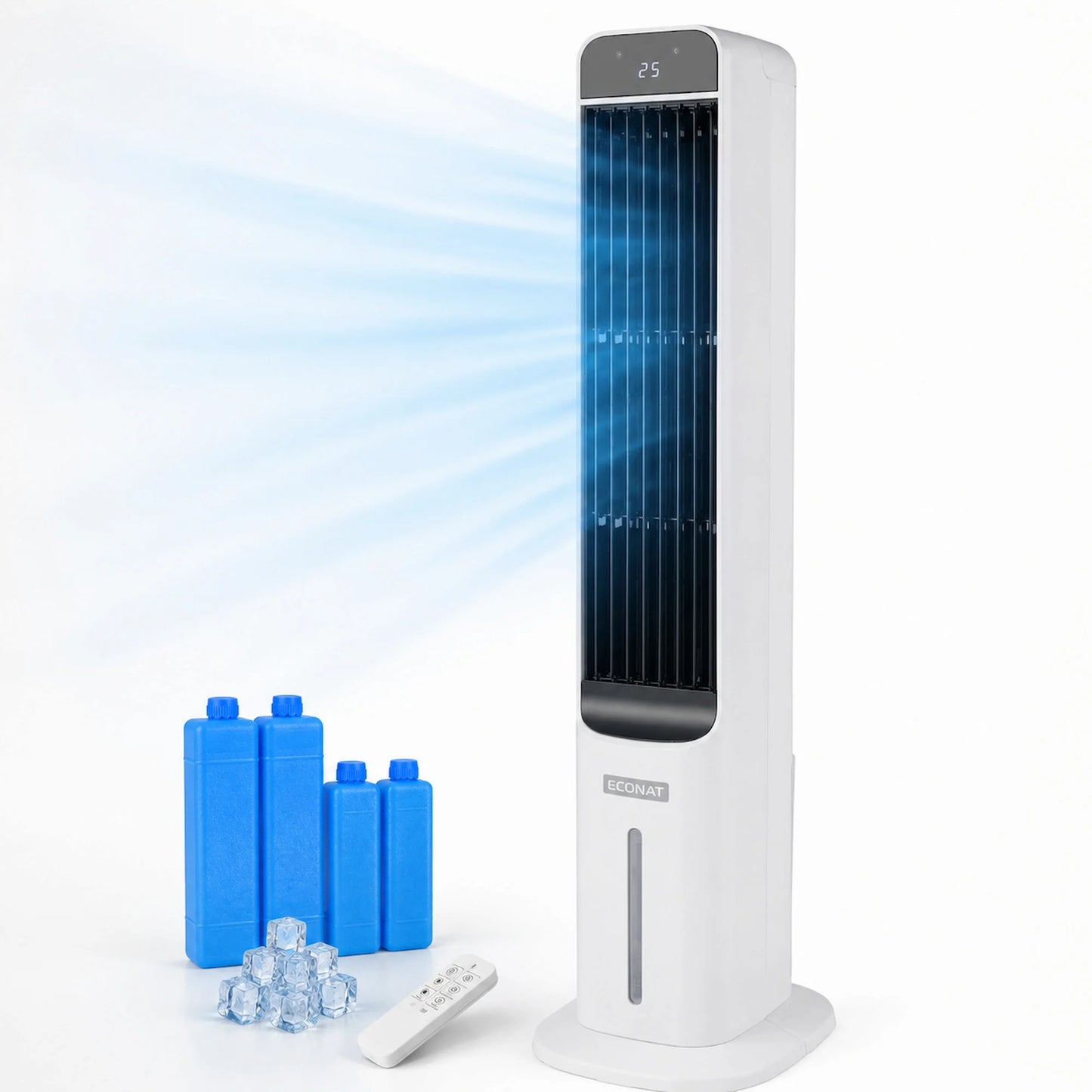 Econat EC5 5L Sulu Soğutucu, Kumandalı, 80W, 3 Hız Kademeli Hava Soğutucu