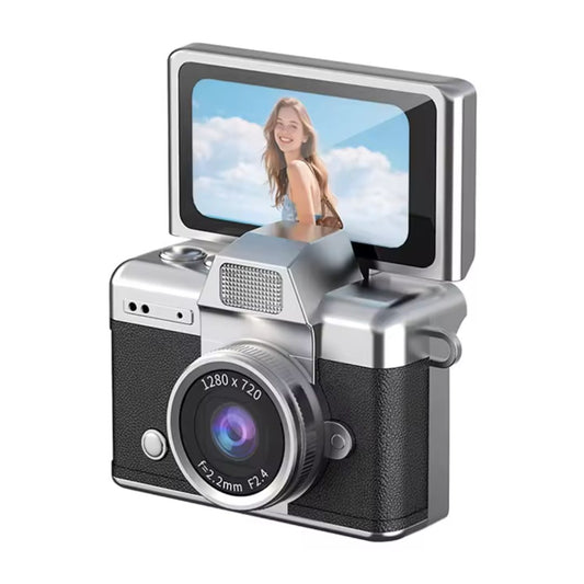 Yeco 48 MP Mini Dijital Kamera, Dönen Ekranlı Selfie Vlog Kamera, 1080P Video, Flaşlı, Siyah