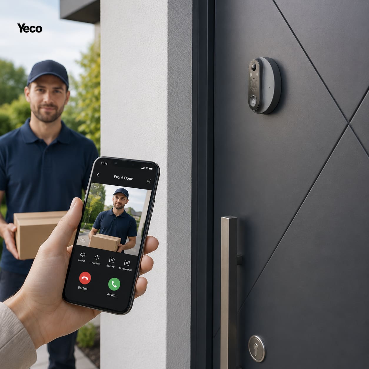 YECO PD-20 Akıllı Görüntülü Kapı Dürbünü, Kioxia 64GB Micro SD Kart Dahil