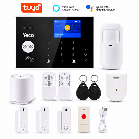 YECO SAS-10 Premium Akıllı Alarm Sistemi, WiFi, GSM/4G, Tuya Uyumlu, Mobil Kontrollü