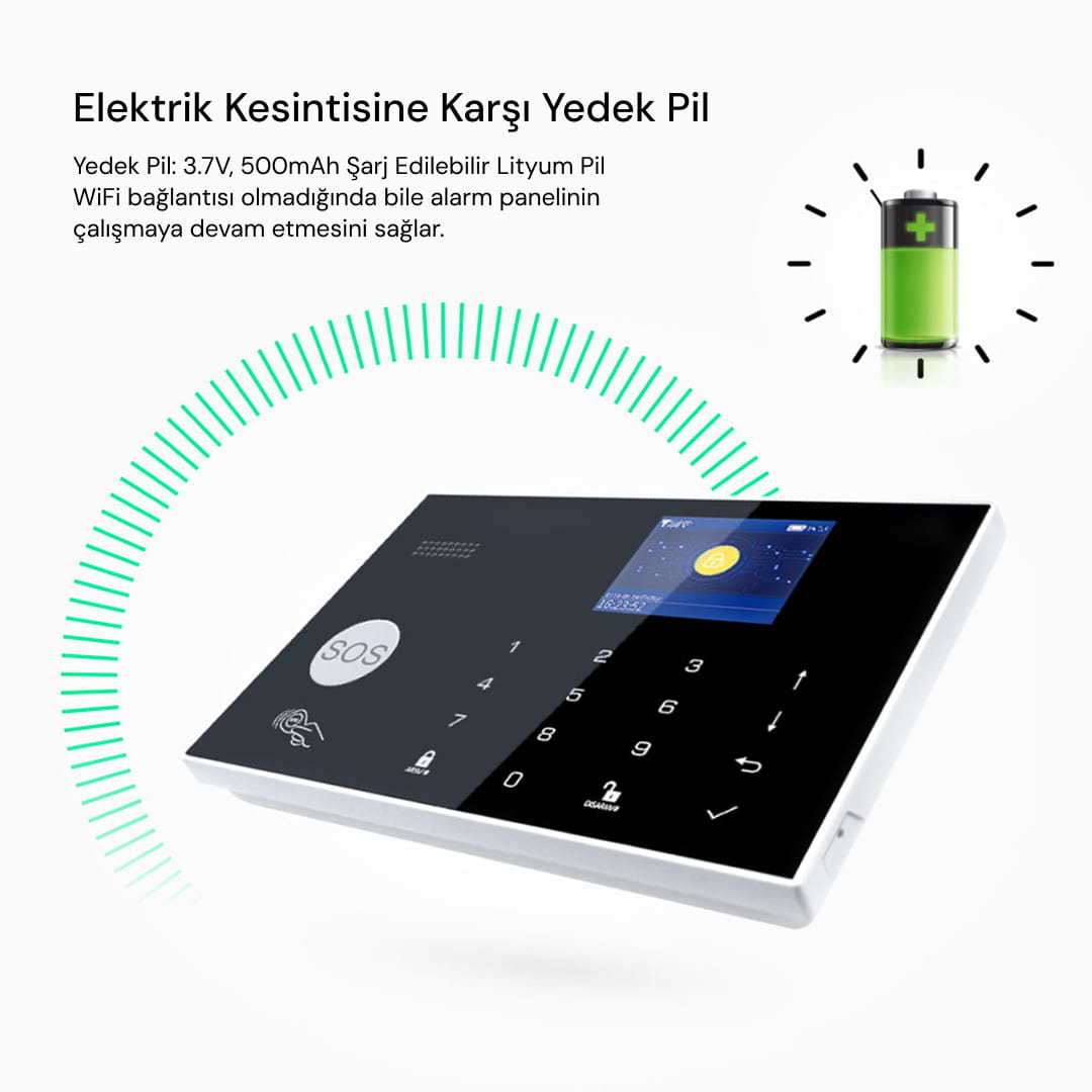 YECO SAS-10 Premium Akıllı Alarm Sistemi – WiFi, Tuya Uyumlu, Bildirimli