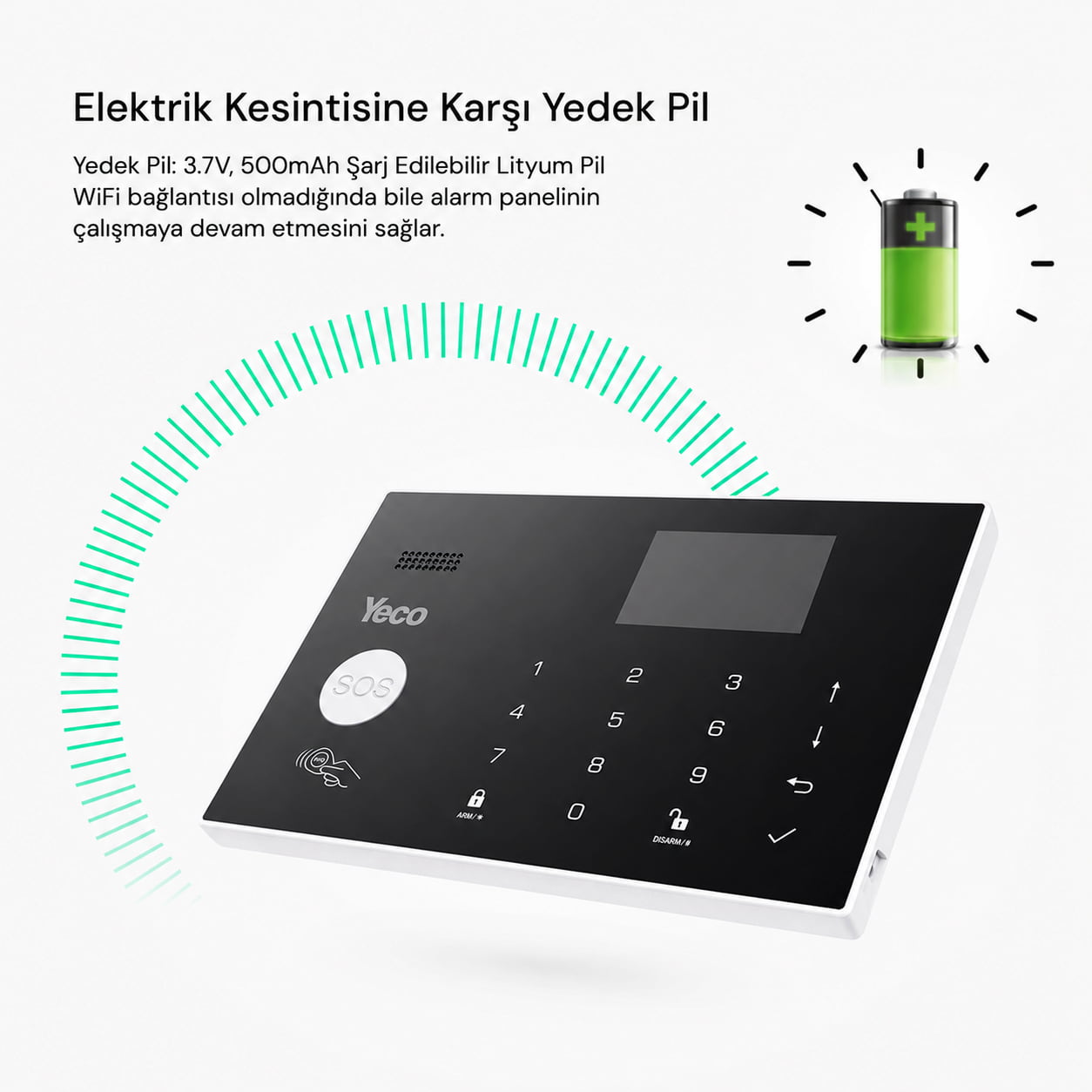YECO SAS-10 Premium Akıllı Alarm Sistemi, WiFi, GSM/4G, Tuya Uyumlu, Mobil Kontrollü