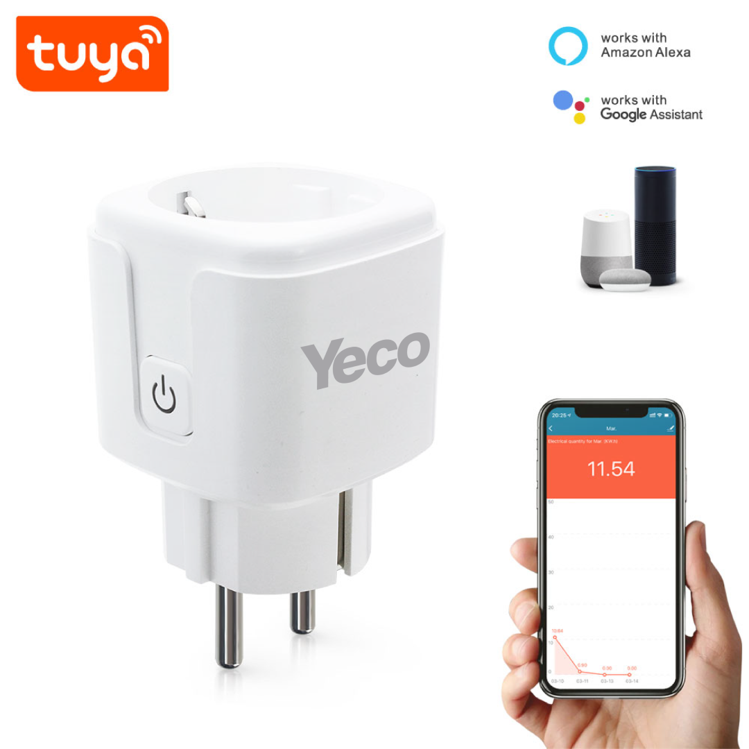 YECO SP-16 Akıllı Priz, Wi-Fi Uyumlu, Telefonla Kontrol, 16A Akım Koruma, Enerji İzleme